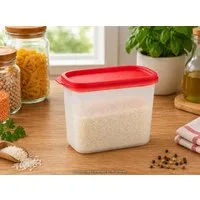 TUPPERWARE Vorratsdose Tupperware Eidgenosse 1,1 l – Vorratsbehälter mit rotem Deckel