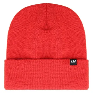 Supra Logo Rote schlichte gestrickte Unisex Crown Beanie C