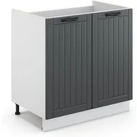 Vicco Unterschrank Fame-Line, Anthrazit/Weiß, 80 cm ohne Arbeitsplatte (1-St)