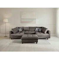 OTTO home Wohnlandschaft Antonia U-Form, B: 298 cm, Wohnlandschaft, Rückenkissen, 2 ottomane, Komfortablem Bonnelfederkern