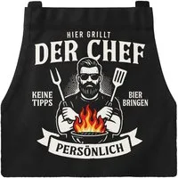 MoonWorks Grillschürze Grillschürze für Männer mit Spruch Kochschürze Herren für BBQ Schürze, mit kreativem Aufdruck