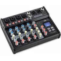 Pronomic Mischpult B-603 6-Kanal Mini-Mixer - Live/Studio DJ Mixer, mit Bluetooth und USB-Recording