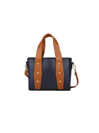 Giulia Monti Schultertasche Nachtblau Golden Brown