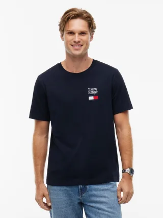 BRAND LOVE TEXT STACK TEE Navy Blue - Gr. - L