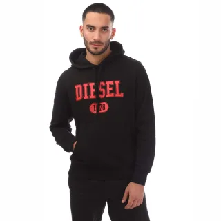 Diesel - Roter Kapuzenpullover mit schwarzem 1978-Logo