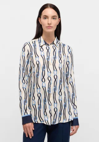 ETERNA - Bluse Viskose Langarm blau - Gr. - 44/Langarm