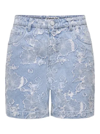 ONLY - ONLPHINE-AUDE JAQUARD DNM SHORTS QYT Light Blue Denim - Gr. - M