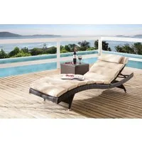 Destiny Gartenliege WAVE, Aluminium, Polyrattan, ohne Polsterauflage