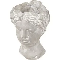 Florists Products Übertopf Pflanztopf Frauenkopf Shabby Chic Keramik Antik Weiß 15x16x21cm