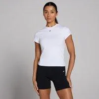 MP Damen Basics Körperbetontes Kurzarm-T-Shirt – Weiß - M