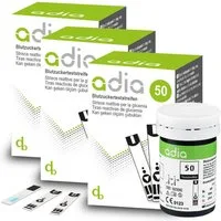 ADIA Blutzucker-Teststreifen adia Blutzuckerteststreifen, 150 Stück, 150-tlg.