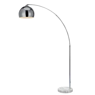 Teamson Home Bogenleuchte, Silber, Metall, Marmor Optik, 30x170x170 cm, Lampen & Leuchten, Innenbeleuchtung, Stehlampen, Bogenlampen