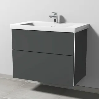 Sanipa 3way Waschtischunterbau zu Villeroy & Boch Subway 3.0 Waschtisch mit 2 Auszügen, Anthrazit-Ma BR84822