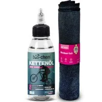 bio-chem Kettenöl bio-chem Kettenöl Fahrrad Universal Ketten Öl 100 ml, (Kettenöl 100 ml Tropfflasche + Mikrofasertuch, 2-St., Kettenöl 100 ml Tropfflasche + Mikrofasertuch), Präzise Dosierung mit Tropfflasche