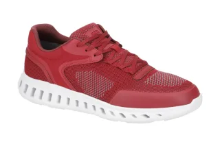 Geox U35DYA 06K11 C7004 Herrensport-Halbschuhe rot dk red Knit.Text + Leder F...