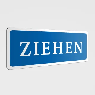 Bitte ziehen als Schild oder Aufkleber