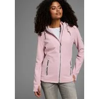 KangaROOS Fleecejacke figurbetonte Passform, mit Kapuze und Kordelzug, Übergangsjacke