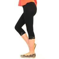 SYS Caprileggings Mädchen Kinder Leggings Leggins Capri 3/4 Spitze Hose kurz Baumwolle