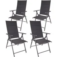 BRUBAKER Gartenstuhl Riva Stuhl mit 7-Fach verstellbarer Rückenlehne (Set, 4 St), Gartenstühle - Faltstühle klappbar - wetterfeste Klappstühle