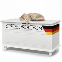 Casaria Holzkiste Jersey, mit Stauraum Klappbarer Deckel 80x40x48 cm Groß Holz Sitztruhe