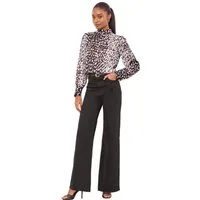 LIPSY Langarmbluse Lipsy Hochgeschlossenes Jacquard-Oberteil, Regular (1-tlg)