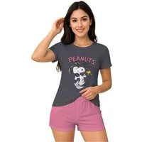 United Labels® Schlafanzug Peanuts Snoopy Woodstock Best Friends Set Kurzarm Oberteil mit Shorts