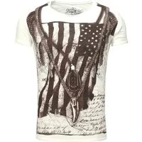 Key Largo T-Shirt T-Shirt RACERBLADE USA Amerika Fahne Print Motiv vintage Look T00747 Rundhalsauschnitt bedruckt kurzarm slim fit