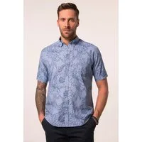 JP1880 Kurzarmhemd Hemd Halbarm Leinenmix Alloverprint Modern Fit
