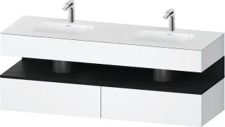 Duravit Qatego Einbauwaschtisch mit Konsolenwaschtischunterbau Weiß Matt 1600x550x600 mm - QA4797016 QA4797016180000