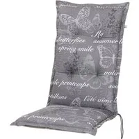 KETTtex Hochlehnerauflage Hochlehner Bali 2385 grau Schmetterlinge 120x49x8 cm KETTtex, (1 St), Halteband verstellbar mit Bindebändern