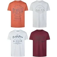 riverso T-Shirt Herren Printshirt RIVLeon Regular Fit (4-tlg) Kurzarm Tee Shirt mit Rundhalsausschnitt aus 100% Baumwolle