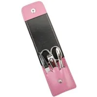 EloModa Maniküre-Kosmetik-Etui 4-teiliges Solingen* Maniküre Set mit echt Leder Etui, Nagelschere, 4 tlg., Made in Germany