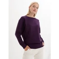 bonprix Strickpullover im Feinstrick mit hohem Baumwollanteil, mit Fledermausärmeln