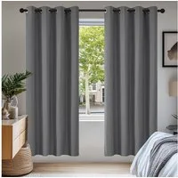 Deconovo Verdunkelungsvorhang Gardinen mit Ösen Blickdichte Vorhang Kälteschutz Schlafzimmer 2er Set, Blackout Curtain einfarbig Thermo Vorhang Verdunkelung Wärmeisolierend