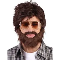 Boland Kostüm-Perücke Alan Hangover Vollbart und Perücke - Kostüm Set Br, Der ultimative Wolfsrudel-Look: Alan Hangover Kostüm