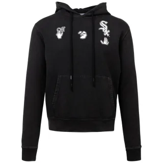 Off-White X MLB Chicago White Sox Slim Fit Schwarzer Kapuzenpullover