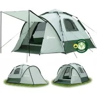 Sekey Kuppelzelt 3 in 1 Pop Up Campingzelt 4 Personen mit Vorzelt und Markise, Personen: 4, Pop up Kuppelzelte, Wasserdicht PU3000+ & UPF50+ Sonnenschutz
