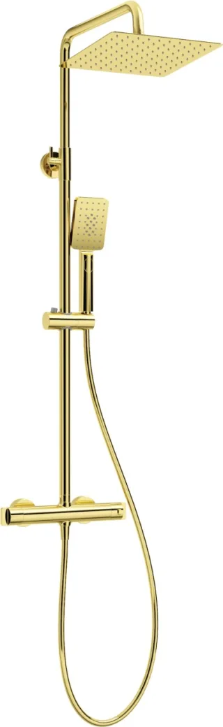 Neuesbad Duschsystem mit Thermostat Brausearmatur, gold NB1DENAC_Z4HT1