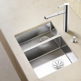 Blanco Claron Spüle 521610 340/180-U, 58,5 x 44 cm, rechts, Edelstahl Seidenglanz, ohne Ablauffernbedienung