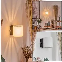hofstein Wandleuchte Wandlampe aus Metall/Glas in Schwarz/Weiß, ohne Leuchtmittel, moderne Up&Down-Leuchte mit Lichteffekt, Schalter am Gehäuse, G9