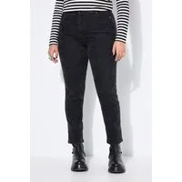 Studio Untold Röhrenjeans Mom-Jeans Flower-Stickerei vorne 5-Pocket