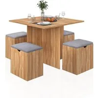 Mondeer Essgruppe (Set, 5-tlg), (5-tlg), 4 Stühle und 1 Tisch,Roteiche