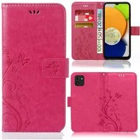 Numerva Handyhülle Bookstyle Flower für Samsung Galaxy A03, Handy Tasche Schutzhülle Klapphülle Flip Cover mit Blumenmuster