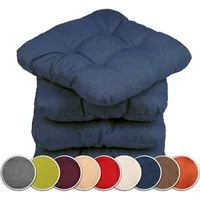 sunnypillow Stuhlkissen 4er Set Stuhlkissen 45x45 cm Bequeme 8cm, Polsterauflage Auflage für Stühle / Bänke