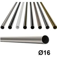 MDEKOR Gardinenstange Gardinenrohr aus Metall – Stahlrohr für Stangen Ø 16, 19 & 25 mm, Ø 16 mm Chrom Matt, Länge 120 cm