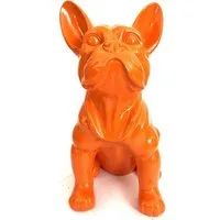 Imhof & Stevens Dekofigur Französische Bulldogge Hunde Deko Figur Orange 37 cm, Orange