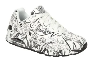 Skechers 183501 WBK UNO - PROCESS SKETCH Herren Sneakers Wei?/Schwarz