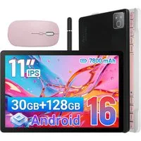 Happybe 11 Zoll Android 16, HD 1280x800, 7800mAh, Wifi 6, 128 GB/256GB Tablet (11", Android, 5 Kerne)