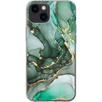MuchoWow Handyhülle für Apple iPhone 13 mini Gold - Marmor - Grün - Luxus - Marmoroptik -, Smartphone-Bumper, Print, Handy Schutzhülle Dünn