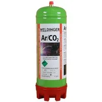 WELDINGER Gas Mischgas Einwegflasche 2,0 Liter, 20 % Co² + 80 % Argon, MAG-Schweißen